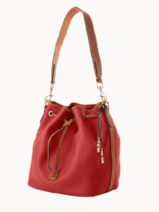 Dooney & Bourke Red Pebble Grain Drawstring Bag NEW - Picture 6 of 8